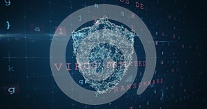 Image of cyber attack warning over online security padlock