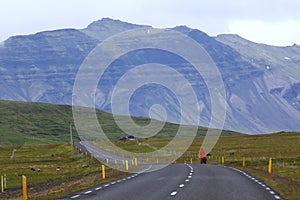 Image of cyclist along the coast of iceland