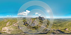 Image with 3D spherical panorama with 360 degree viewing angle. Ready for virtual reality in vr. Full equirectangular projection.