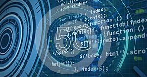 Image of data processing and 5g over computer wires