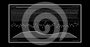 Image of data processing on computer screen over black background