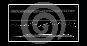 Image of data processing on computer screen over black background