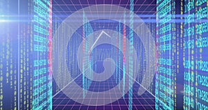 Image of data processing and connections over computer servers