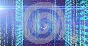 Image of data processing and connections over computer servers