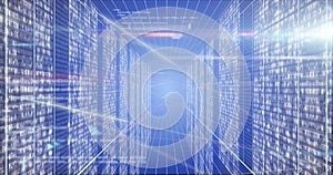 Image of data processing and connections over computer servers