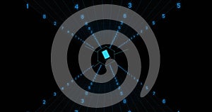 Image of data processing with icons on black background