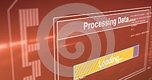 Image of data processing and loading over digital screen