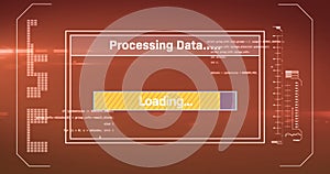 Image of data processing and loading over digital screen