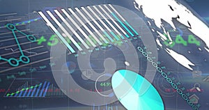 Image of data processing online security padlock and circuit board