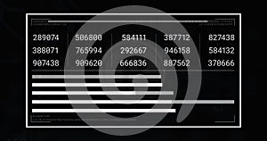 Image of data processing over bitcoin symbol on black background