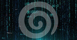 Image of data processing over black background