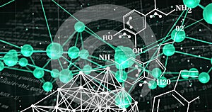 Image of data processing over chemical formula