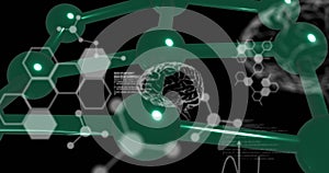 Image of data processing over chemical formula