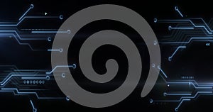 Image of data processing over computer circuit board