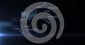 Image of data processing over computer circuit board