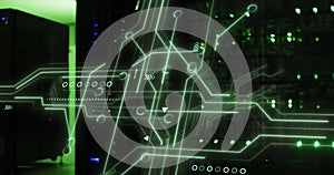 Image of data processing over computer circuit board