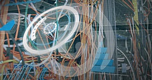 Image of data processing over computer wires