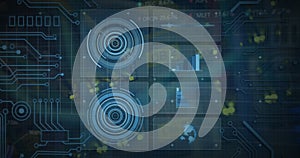 Image of data processing over computer wires