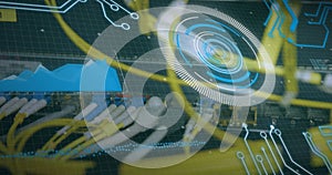 Image of data processing over computer wires