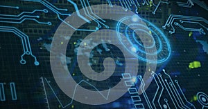 Image of data processing over computer wires