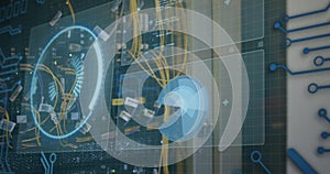 Image of data processing over computer wires