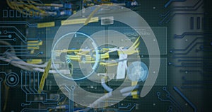 Image of data processing over computer wires