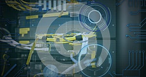 Image of data processing over computer wires