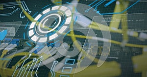 Image of data processing over computer wires