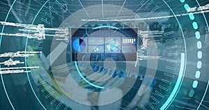 Image of data processing over computer wires