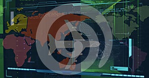 Image of data processing over dark background