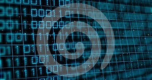 Image of data processing over dark background