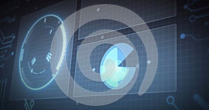 Image of data processing over dark background