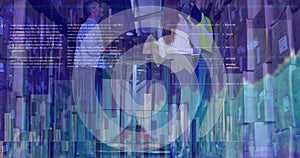 Image of data processing over diverse workers in warehouse