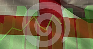 Image of data processing over flag of england