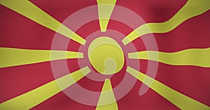 Image of data processing over flag of macedonia