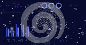 Image of data processing over globe