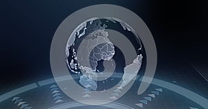 Image of data processing over globe