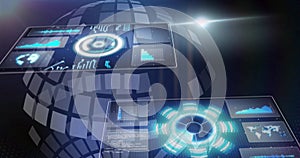 Image of data processing over globe