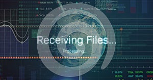 Image of data processing over globe and grid