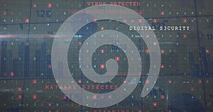 Image of data processing over grey background