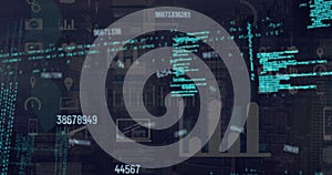 Image of data processing over grey background