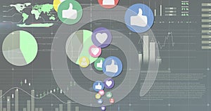 Image of data processing over grey background