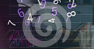 Image of data processing over hands using smartphone
