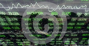 Image of data processing over junkyard