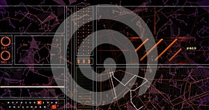 Image of data processing over network of connections on black background