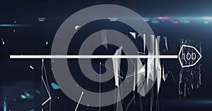 Image of data processing over network of connections on black background