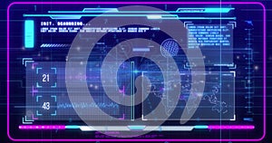 Image of data processing over network of connections on black background
