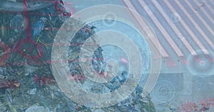 Image of data processing over rubbish dump