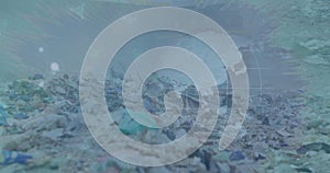 Image of data processing over rubbish dump