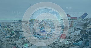 Image of data processing over rubbish dump